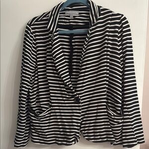 Olivia Moon Black and White Striped Blazer